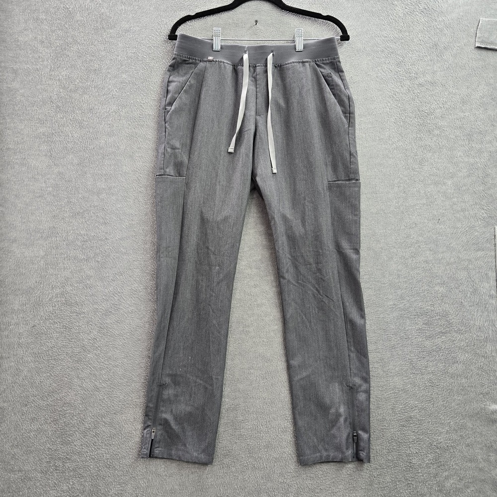 FIGS Women Scrub Pants S Gray Jogger Zipper PO#1280 28" Inseam
